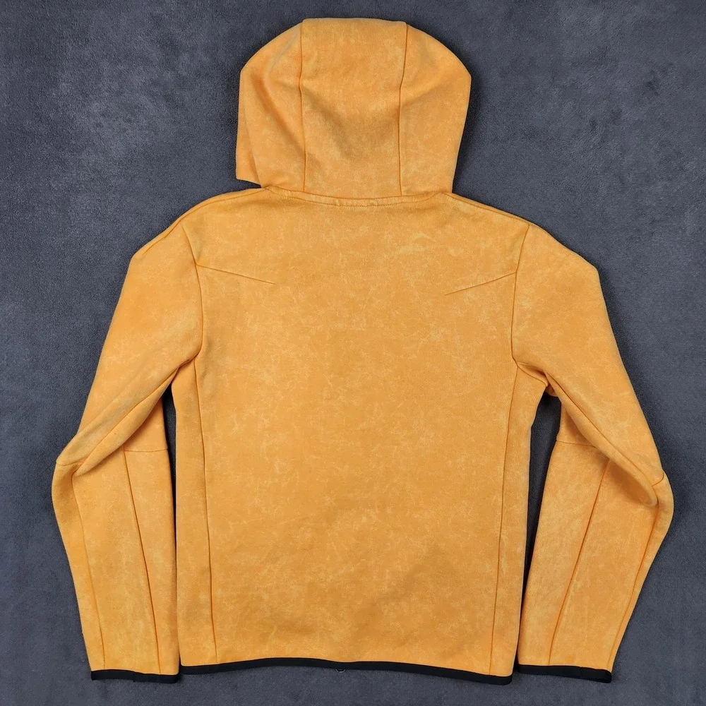 Nike Tech Fleece Full Zip Hoodie Mens XS Kumquat Orange‎ Acid Wash DM6515-886